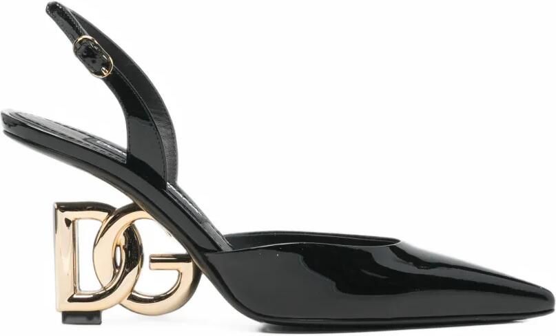 Dolce & Gabbana Pre-Owned Slingback pumps met DG-hak Zwart