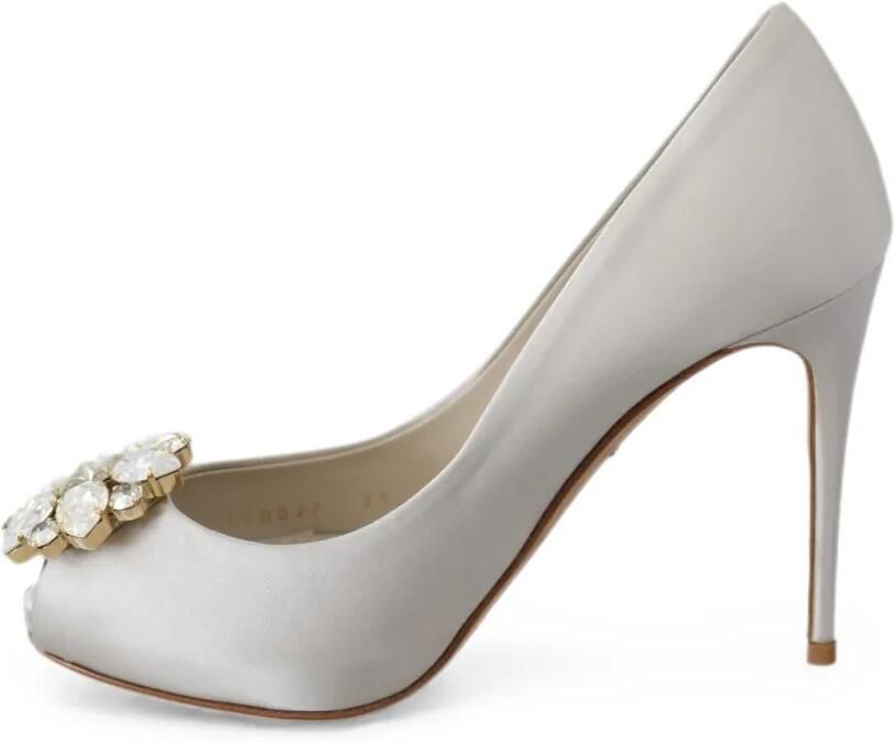 Dolce & Gabbana Pumps met open neus en hak Wit