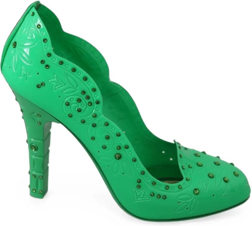 Dolce & Gabbana Pumps met uitgesneden details en verfraaid met kristallen Groen