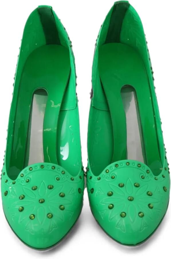 Dolce & Gabbana Pumps met uitgesneden details en verfraaid met kristallen Groen - Foto 3