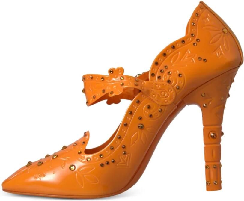 Dolce & Gabbana Pumps verfraaid met kristallen en bloemen Oranje
