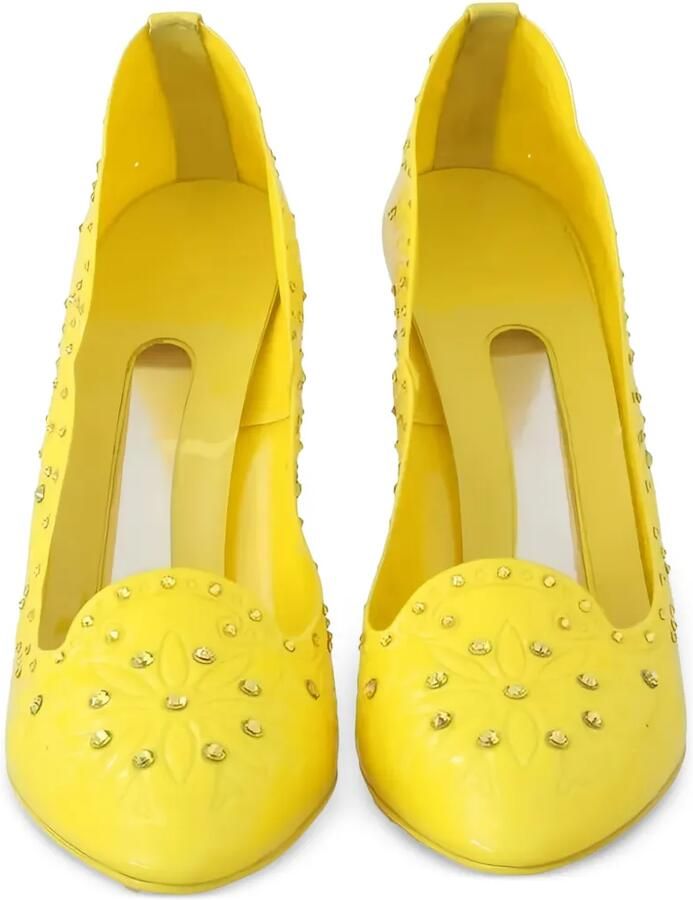 Dolce & Gabbana Pumps verfraaid met kristallen en bloemen-print Geel - Foto 3