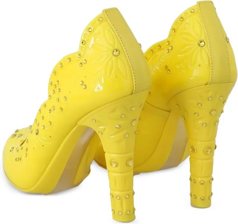 Dolce & Gabbana Pumps verfraaid met kristallen en bloemen-print Geel - Foto 2