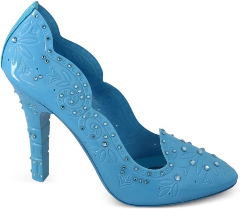 Dolce & Gabbana Pumps verfraaid met kristallen en bloemenprint Blauw