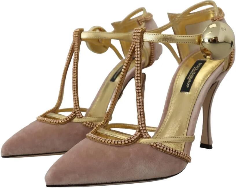 Dolce & Gabbana Pumps verfraaid met kristallen en T-bandje Roze