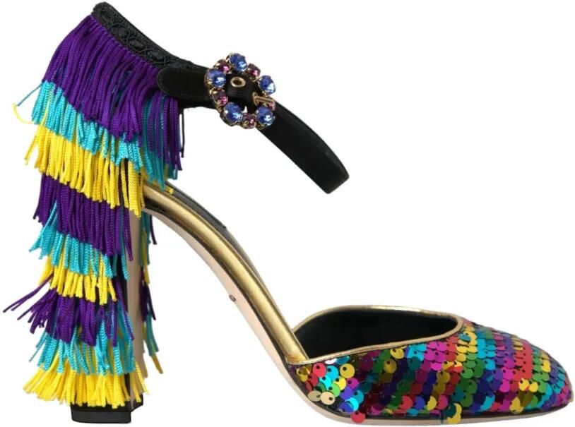 Dolce & Gabbana Pumps verfraaid met pailletten en franje Zwart
