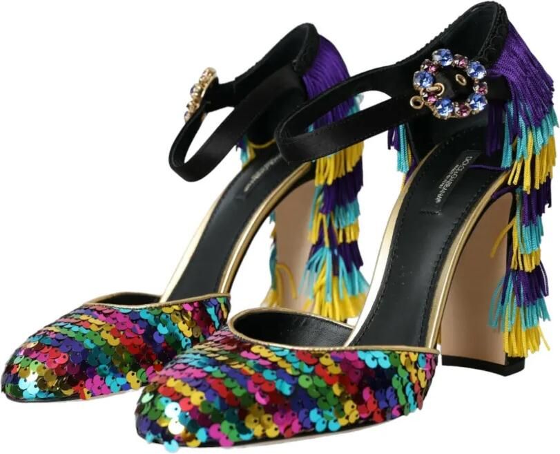 Dolce & Gabbana Pumps verfraaid met pailletten en franje Zwart - Foto 3