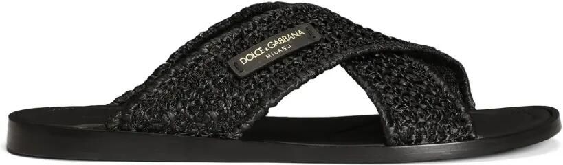 Dolce & Gabbana Raffia sandalen Zwart