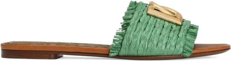 Dolce & Gabbana Raffia slippers Groen