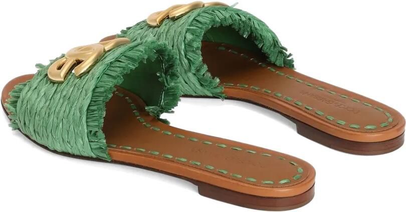 Dolce & Gabbana Sandalen met franje en logoplakkaat Groen - Foto 2