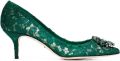 Dolce & Gabbana Rainbow Lace pumps met broche Groen - Groen