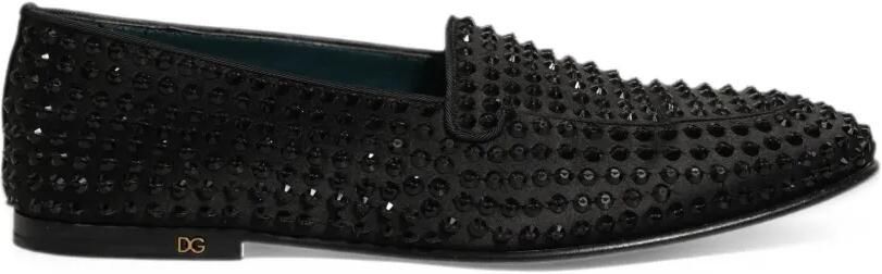 Dolce & Gabbana rhinestone-embellished loafers Zwart