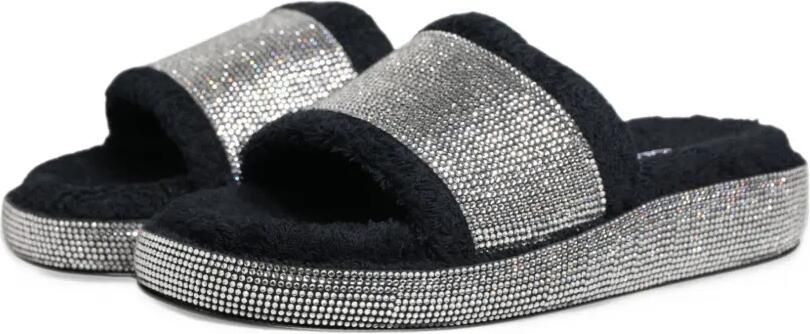 Dolce & Gabbana rhinestone-embellished platform slides Zilver - Foto 4