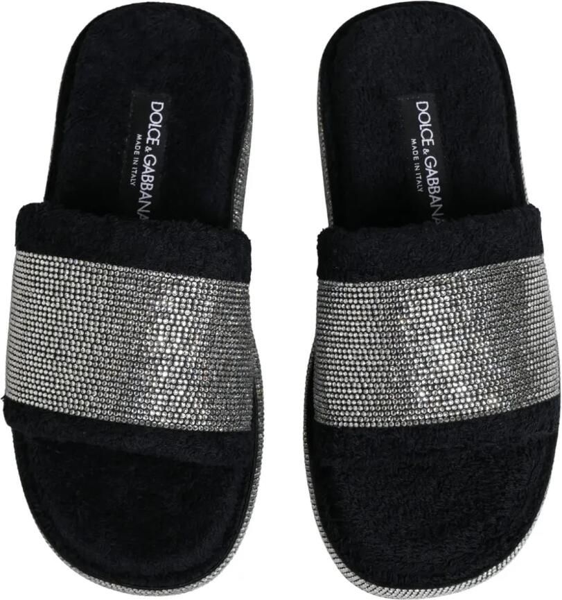 Dolce & Gabbana rhinestone-embellished platform slides Zilver - Foto 3
