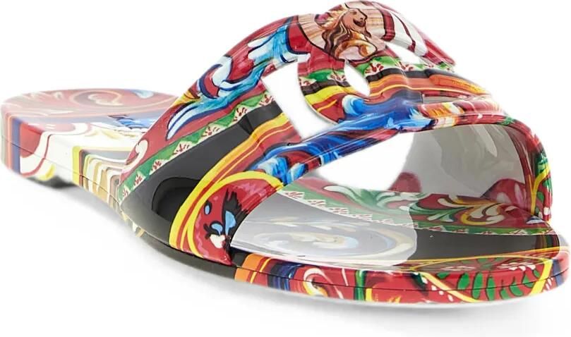 Dolce & Gabbana Rubberen slippers met Carretto-print Rood - Foto 3