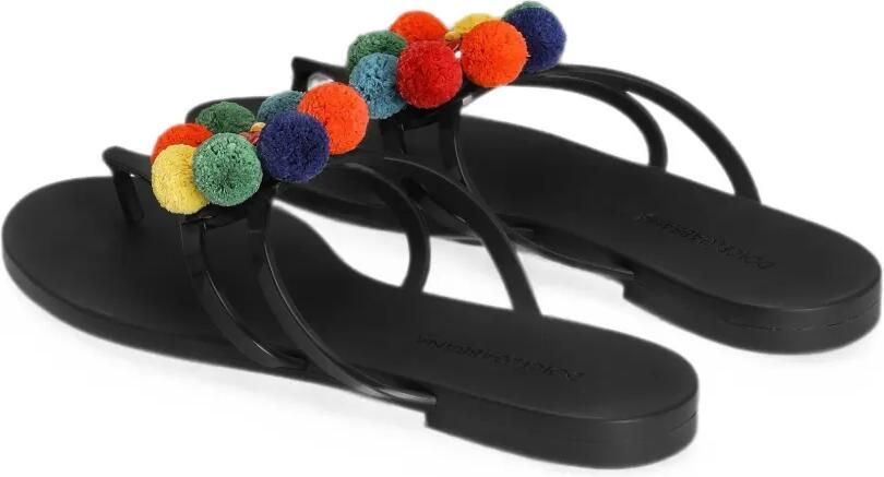 Dolce & Gabbana Rubberen slippers met pompons Zwart - Foto 2