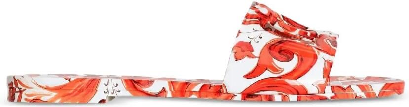 Dolce & Gabbana Rubberen strandkleding met Majolica-print Wit