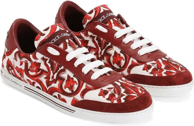 Dolce & Gabbana Saint Tropez Light katoenen sneakers met Majolica-print Rood - Foto 4