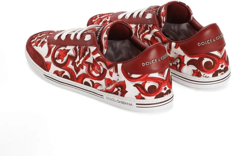 Dolce & Gabbana Saint Tropez Light katoenen sneakers met Majolica-print Rood - Foto 3