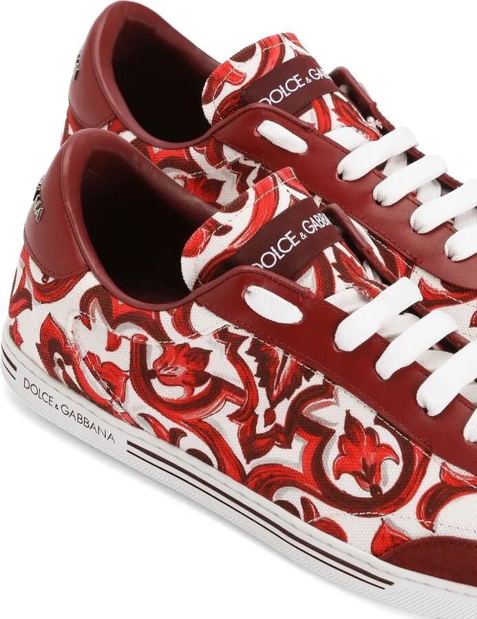 Dolce & Gabbana Saint Tropez Light katoenen sneakers met Majolica-print Rood - Foto 2