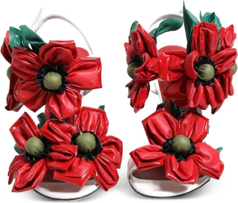 Dolce & Gabbana Sandalen met bloemen-applicatie en hak Wit - Foto 3