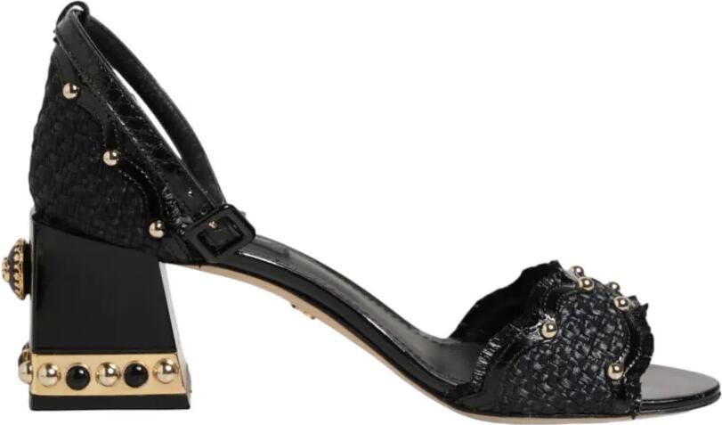 Dolce & Gabbana Sandalen met blokhak en studs Zwart