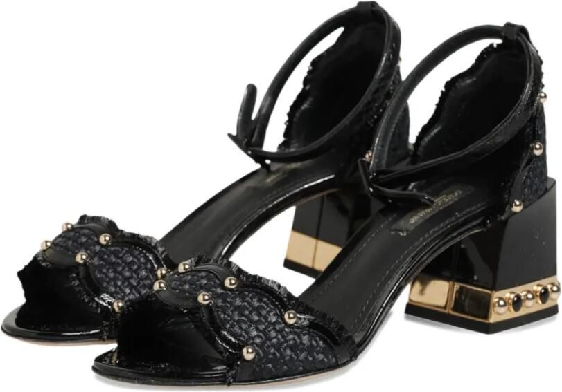 Dolce & Gabbana Sandalen met blokhak en studs Zwart - Foto 4