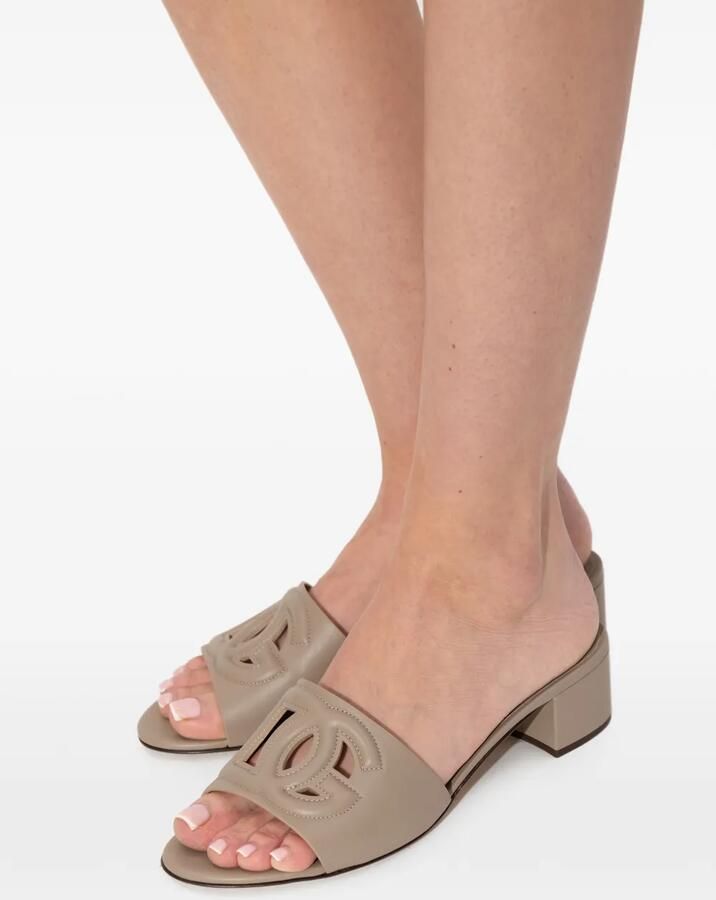 Dolce & Gabbana Sandalen met blokhak en uitgesneden details Beige - Foto 2