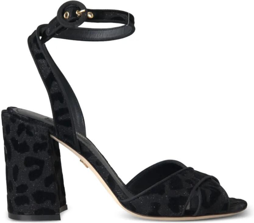 Dolce & Gabbana Sandalen met dierenprint en glitters Zwart - Foto 3