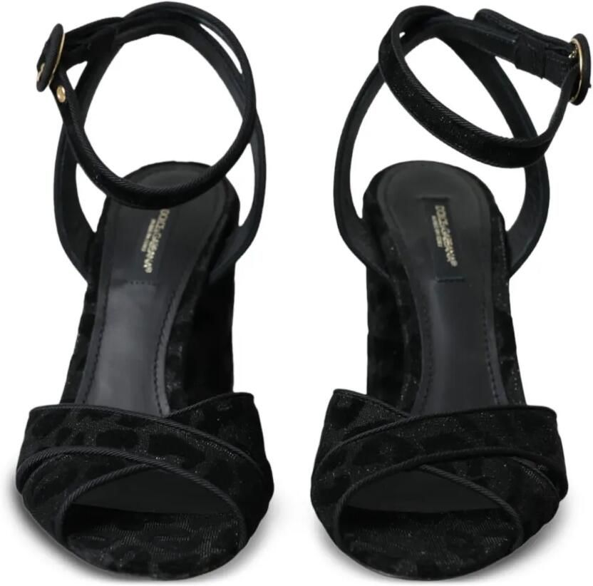 Dolce & Gabbana Sandalen met dierenprint en glitters Zwart - Foto 2
