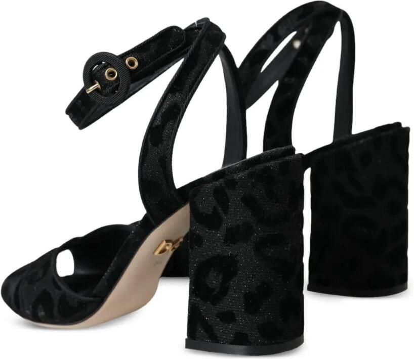 Dolce & Gabbana Sandalen met dierenprint en glitters Zwart - Foto 4