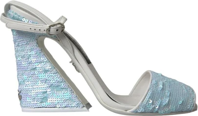Dolce & Gabbana Sandalen met enkelbandje en pailletten Wit