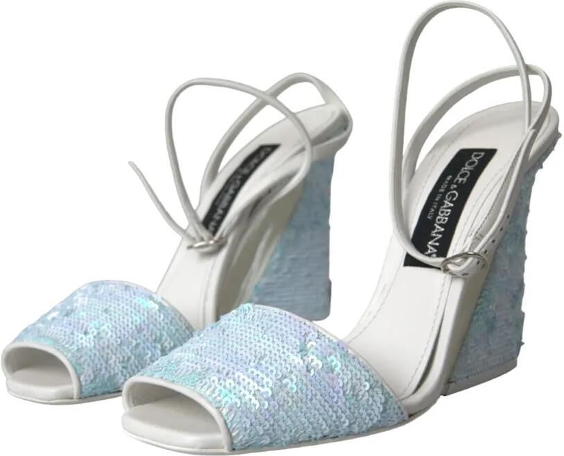 Dolce & Gabbana Sandalen met enkelbandje en pailletten Wit - Foto 5