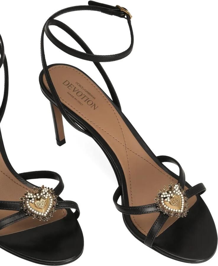 Dolce & Gabbana Sandalen met hart-patroon en bandjes Zwart - Foto 2
