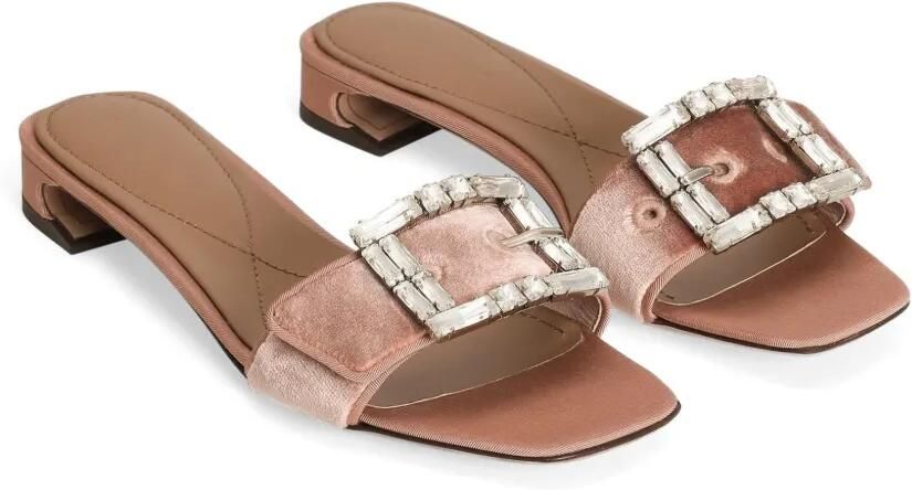 Dolce & Gabbana Sandalen met kristallen gesp Roze