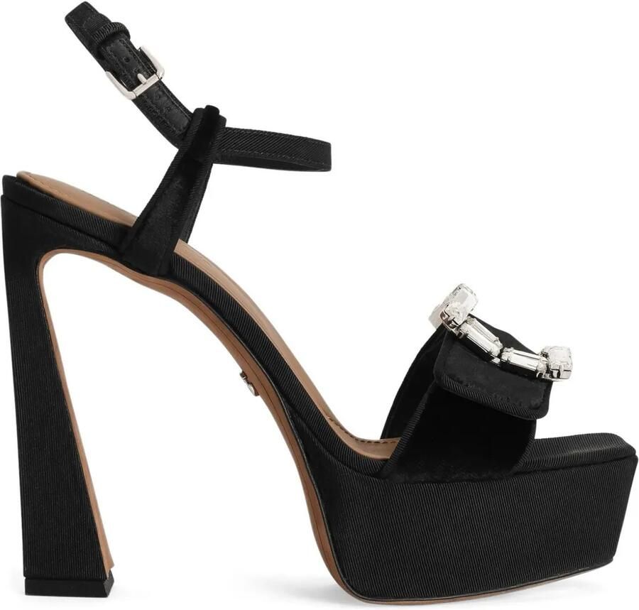 Dolce & Gabbana Sandalen met kristallen gesp Zwart