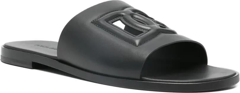 Dolce & Gabbana Sandalen met logo-reliëf Zwart