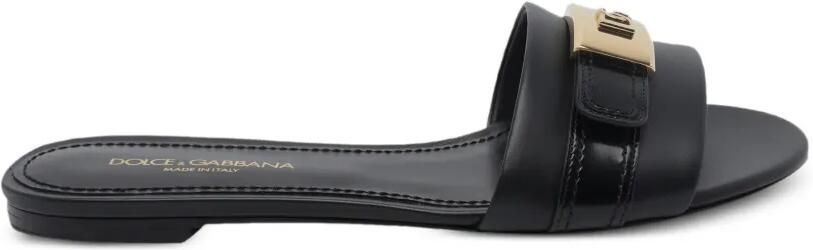 Dolce & Gabbana Sandalen met logoplakkaat Zwart