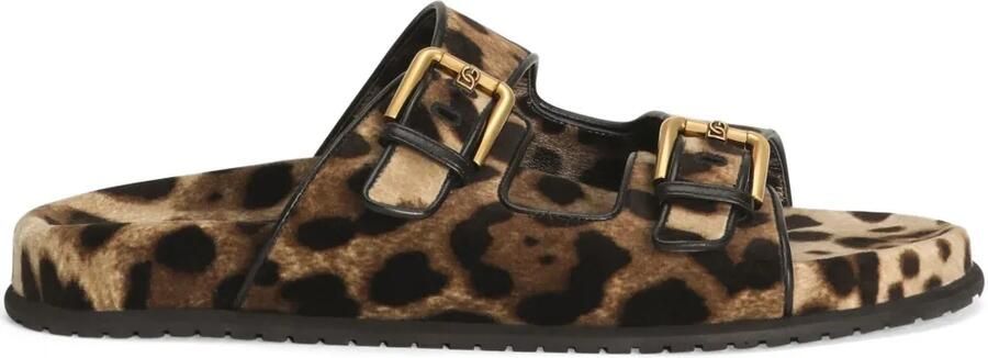 Dolce & Gabbana Sandalen met luipaardprint Bruin