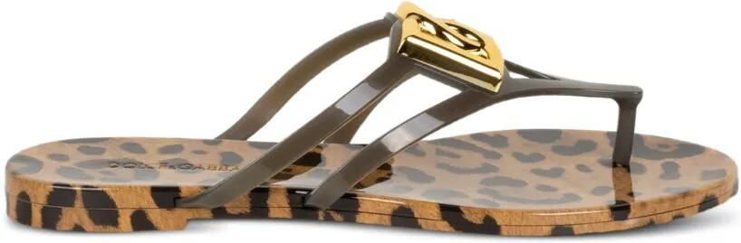 Dolce & Gabbana Sandalen met luipaardprint Bruin