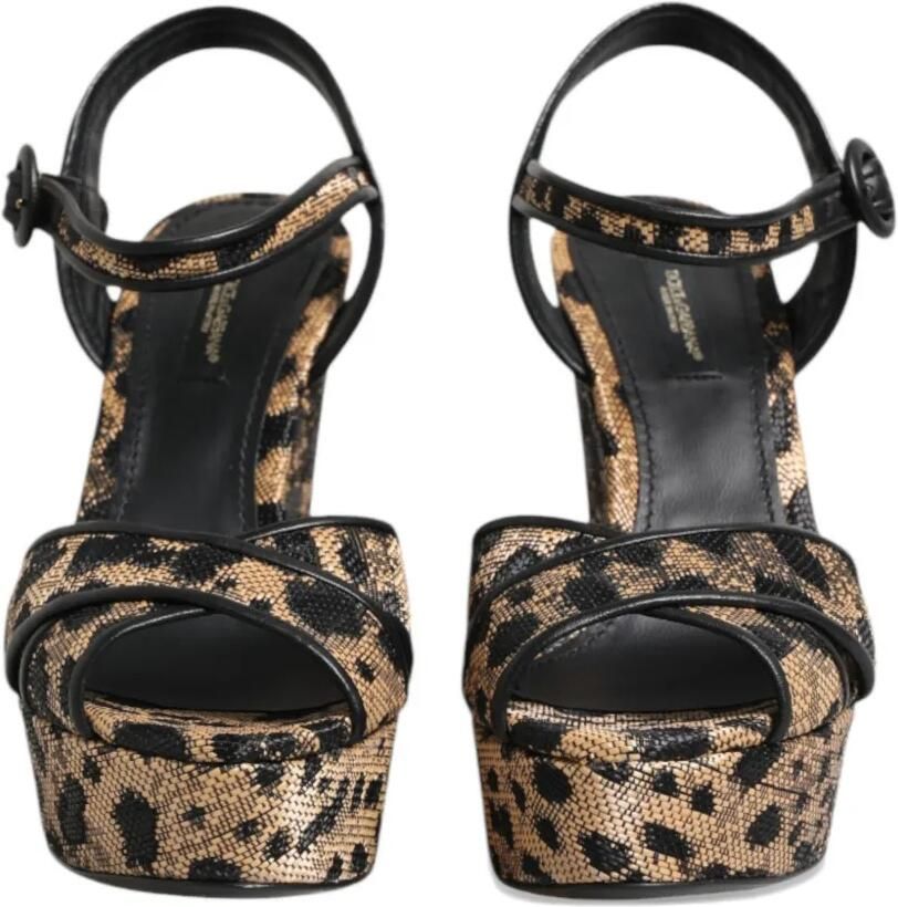 Dolce & Gabbana Sandalen met luipaardprint en plateauzool Beige - Foto 3