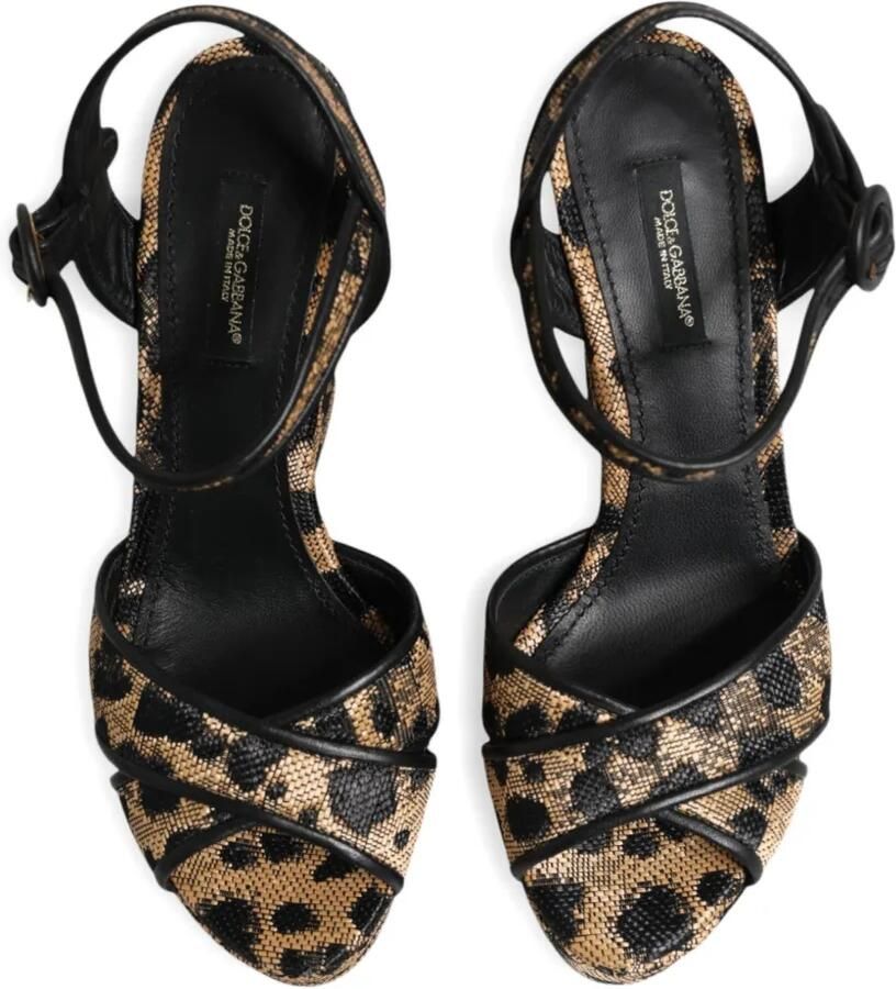 Dolce & Gabbana Sandalen met luipaardprint en plateauzool Beige - Foto 2