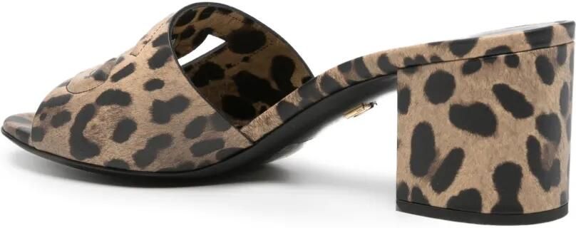 Dolce & Gabbana Sandalen met luipaardprint en uitgesneden logo Beige - Foto 3