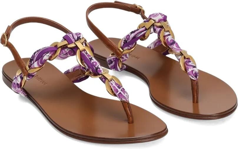 Dolce & Gabbana Sandalen met Maiolica-print Paars - Foto 3