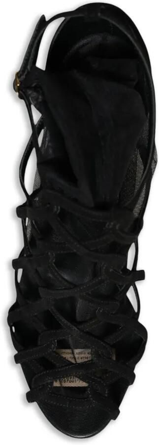 Dolce & Gabbana Sandalen met mesh vlak en gekooide hak Zwart - Foto 5