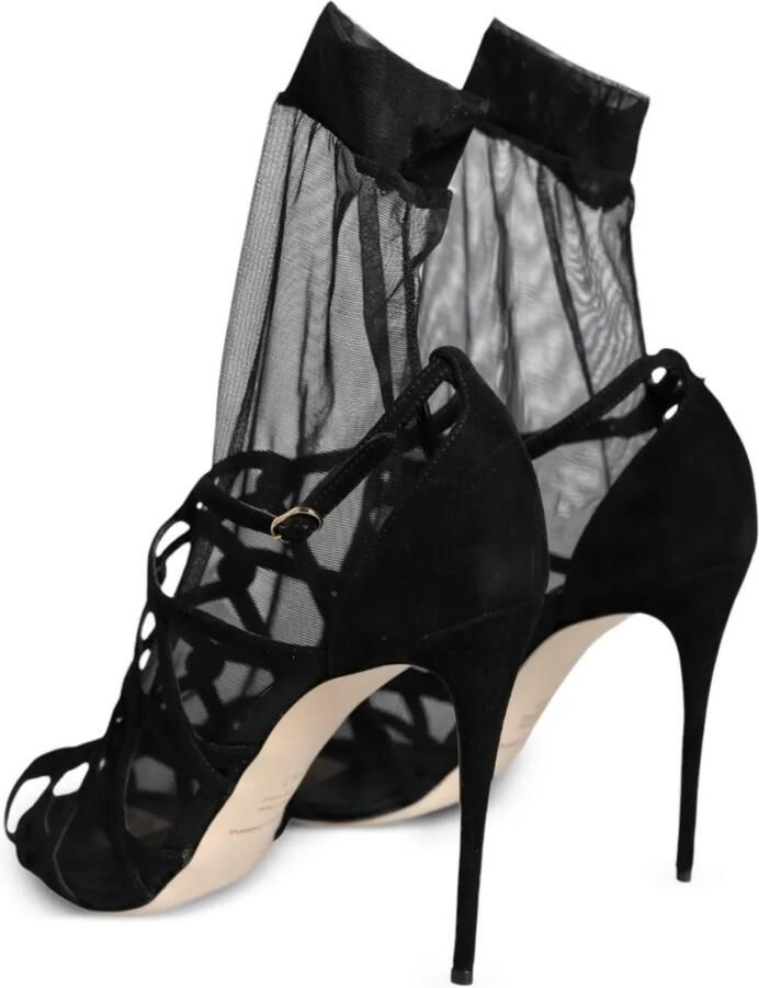 Dolce & Gabbana Sandalen met mesh vlak en gekooide hak Zwart - Foto 2