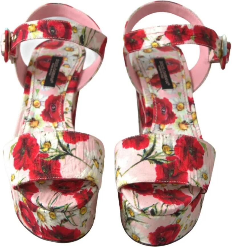 Dolce & Gabbana Sandalen met sleehak en bloemenprint Roze - Foto 2