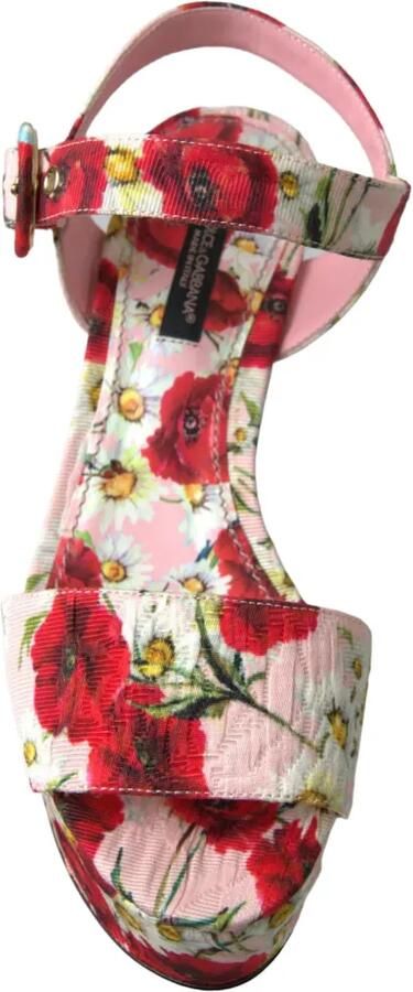 Dolce & Gabbana Sandalen met sleehak en bloemenprint Roze - Foto 5