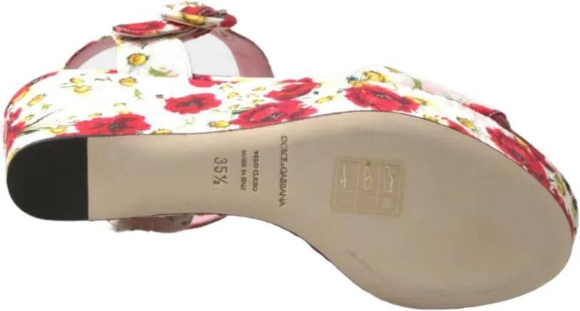 Dolce & Gabbana Sandalen met sleehak en bloemenprint Roze - Foto 4