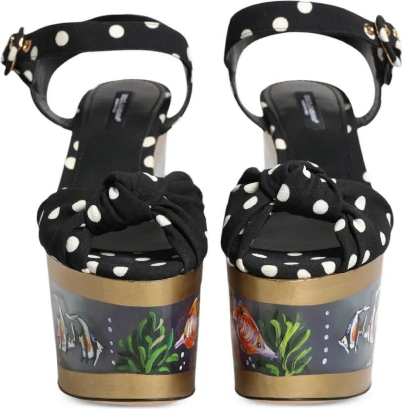 Dolce & Gabbana Sandalen met stippen en vis-patroon Zwart - Foto 2